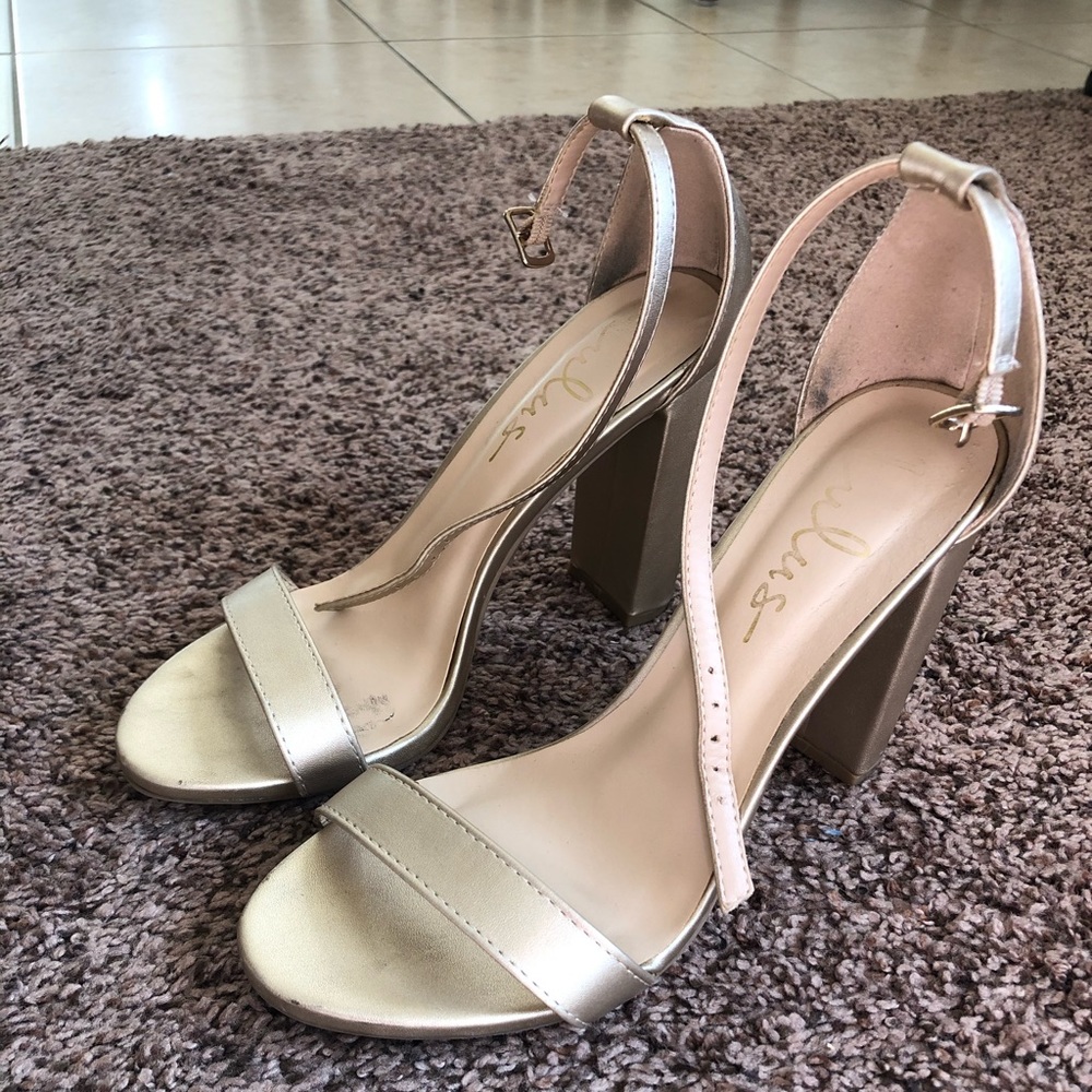 Lulus gold ankle heels